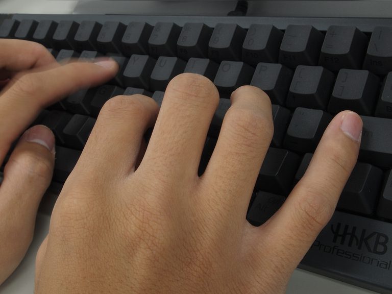 Hands typing