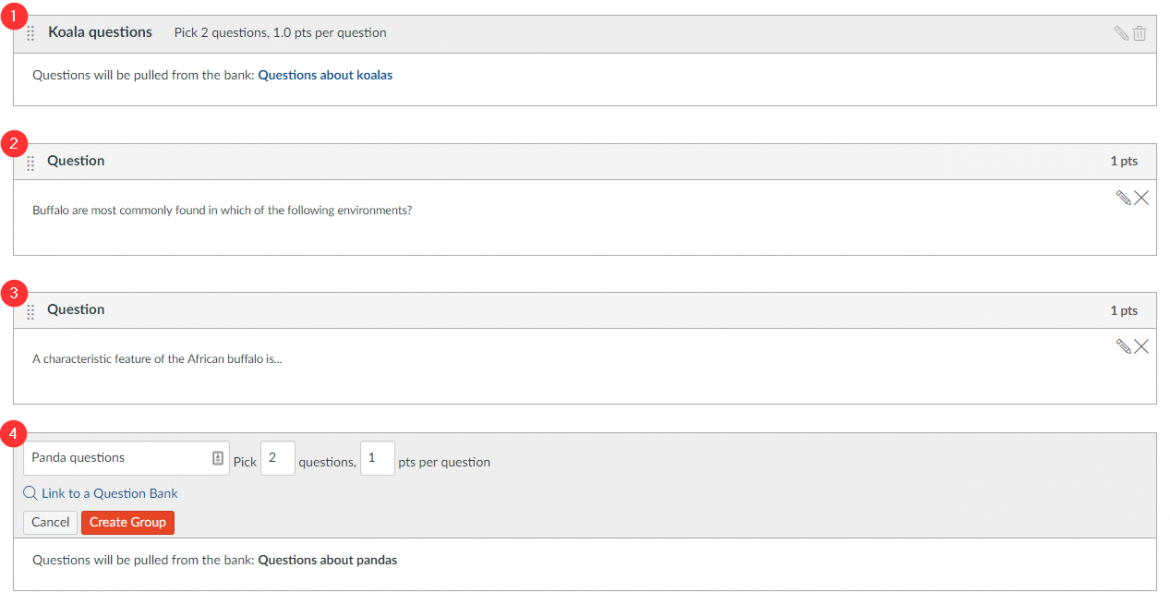 Linking question banks to question groups in Canvas TeachingSydney