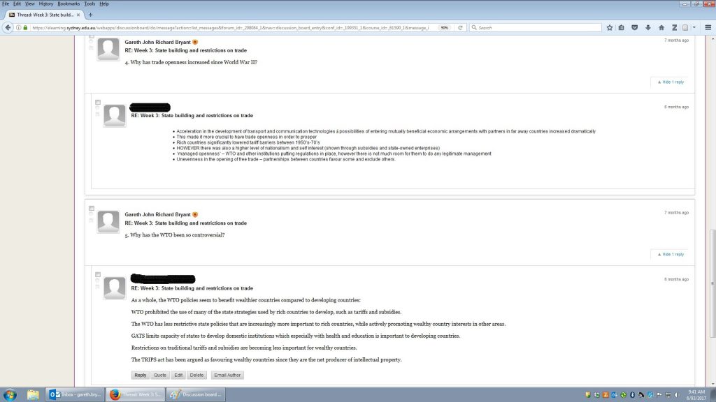 Innovative uses of discussion boards for collaboration and community