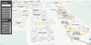 Internal navigation map of Camperdown campus demonstrating room numbers within buildings.