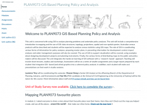 The home page of PLAN9073