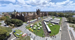 The Quad Lawns from above