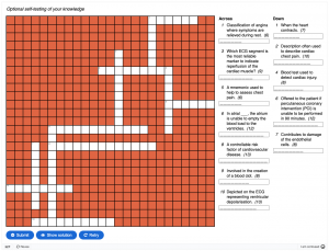 example of a crossword puzzle generated by H5P