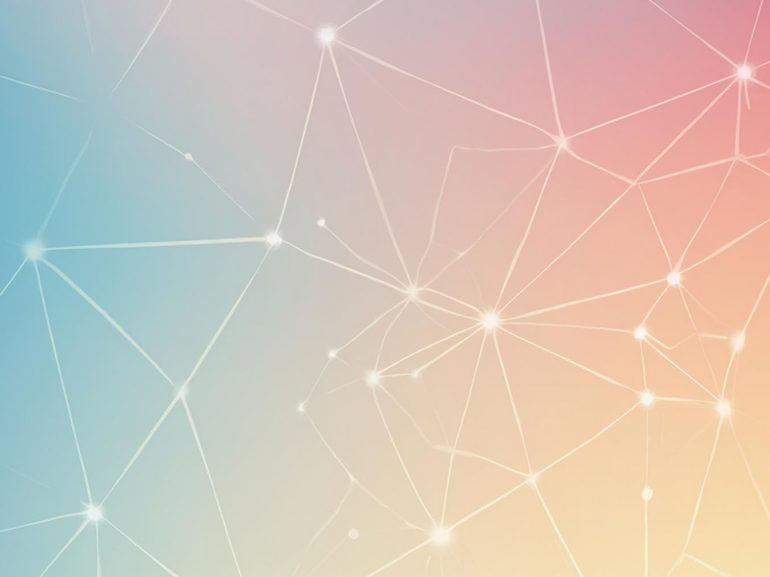 Oscillating colours with a series of networked pathways linking different dots.