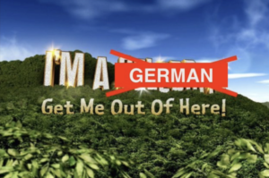 Title card from a student produced collaborative video, adapting the visual conventions of I'm a Celebrity...Get Me Out of Here! through the reworked title 